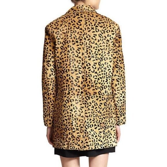 NWT $1600 MCQ BY ALEXANDER MCQUEEN LEOPARD CALF HAIR COAT SIZE IT 38 US 4 - Picture 4 of 10